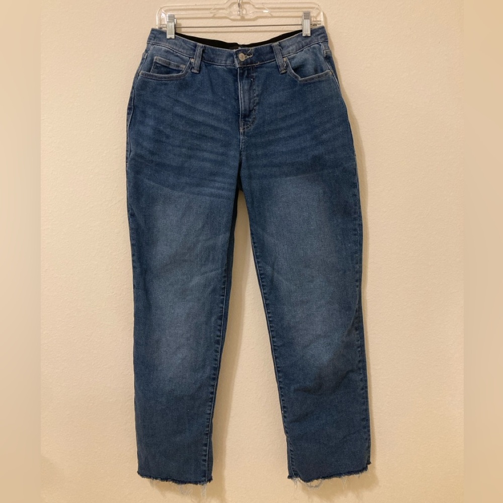 LuLaRoe 90s Relaxed Denim Baltic Wash Size 28 Custom Cropped Jeans